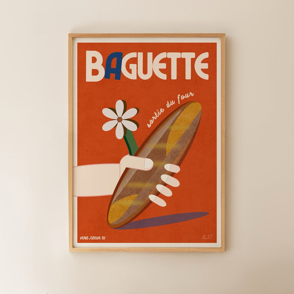 Vera Loves Baguette Art Print