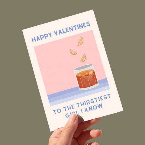 Thirsty Girl Valentines Card